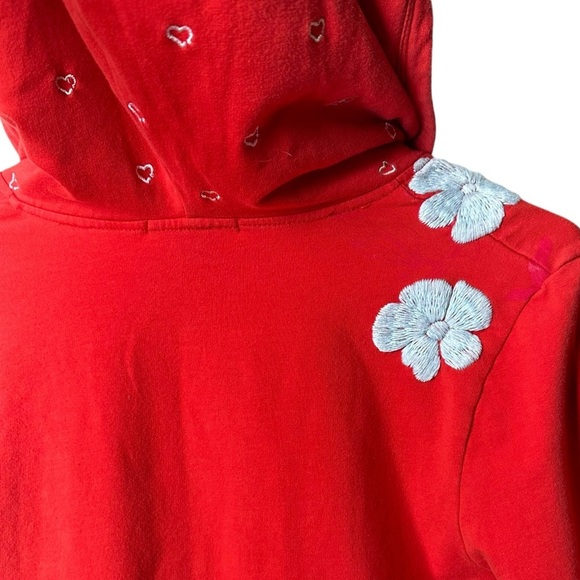 Luxirie Size Large Embroidered Pullover V Neck Red Long Sleeve Bohemian - Picture 13 of 15